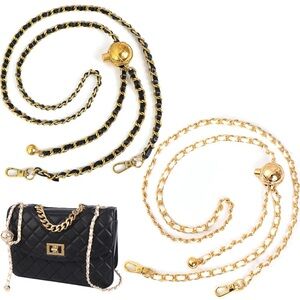 New Adjustable Purse Chain Strap 47” Choose White OR Black